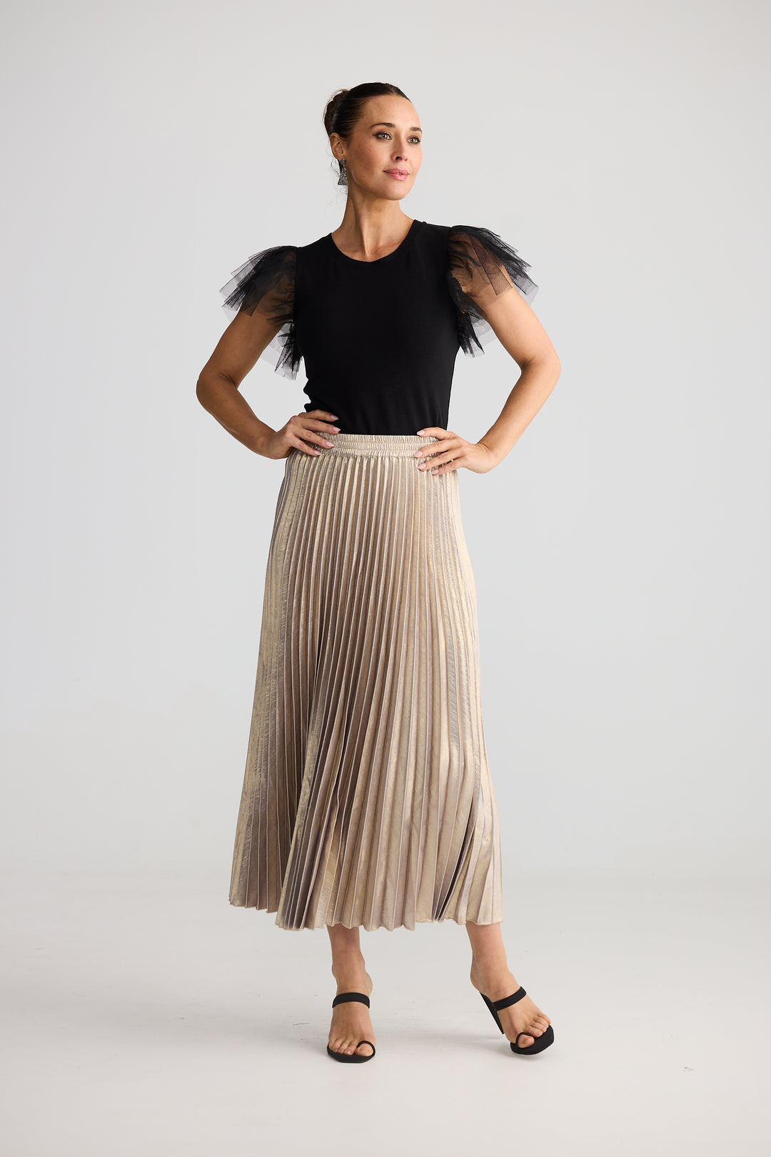 Brave & True Titanium Alias Pleated Skirt