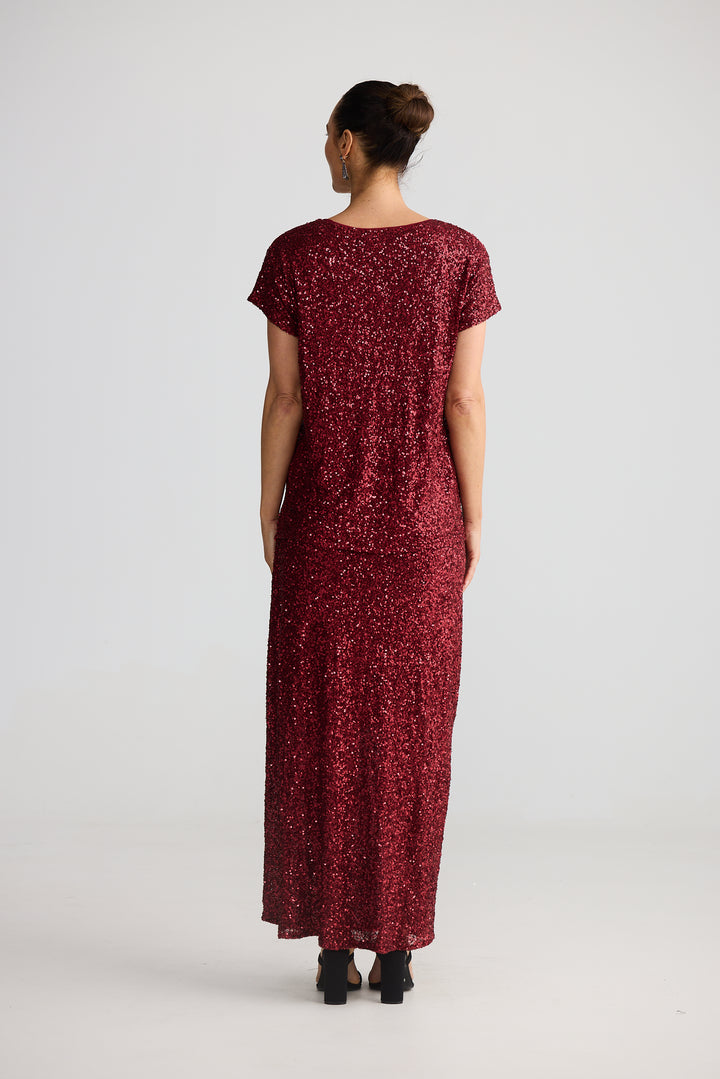 Brave & True Garnet Sequin Darcy Tee
