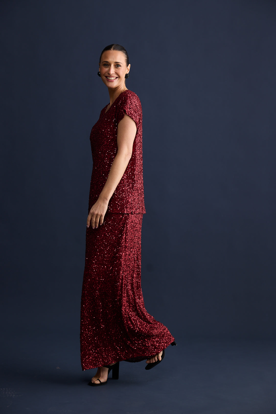 Brave & True Garnet Sequin Shari Skirt