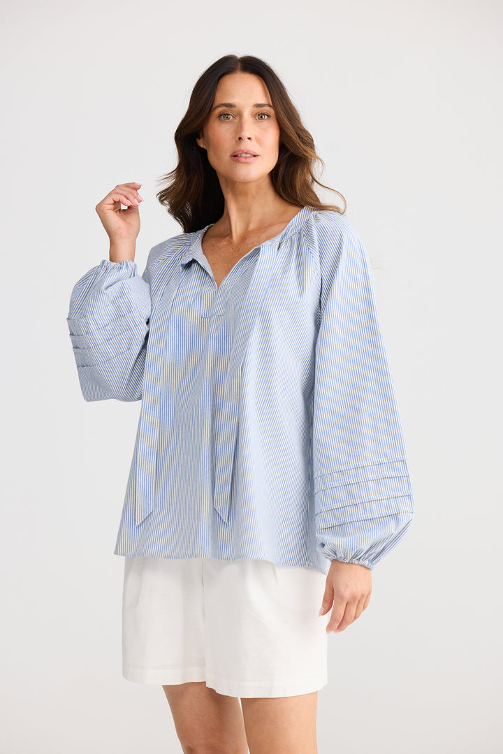 Brave & True Pinstripe Mardi Blouse