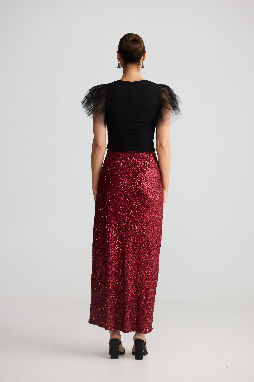 Brave & True Garnet Sequin Shari Skirt