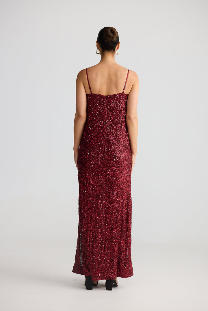 Brave & True Jazzy Garnet Maxi Dress