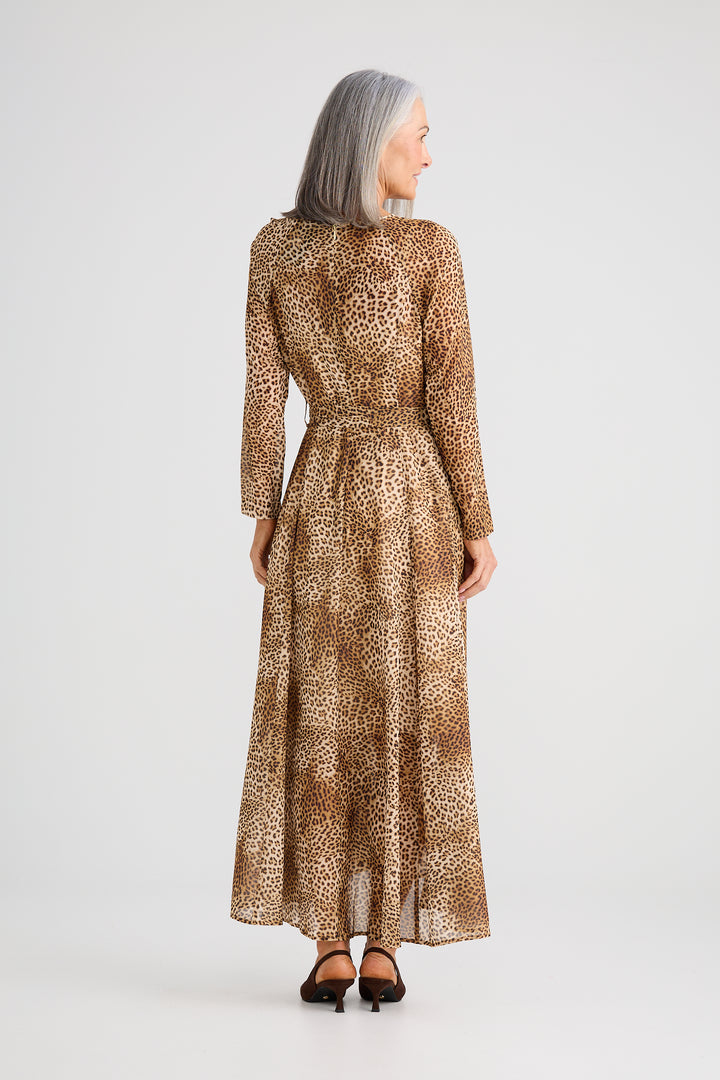 Brave & True Leopard Onella Midi Dress