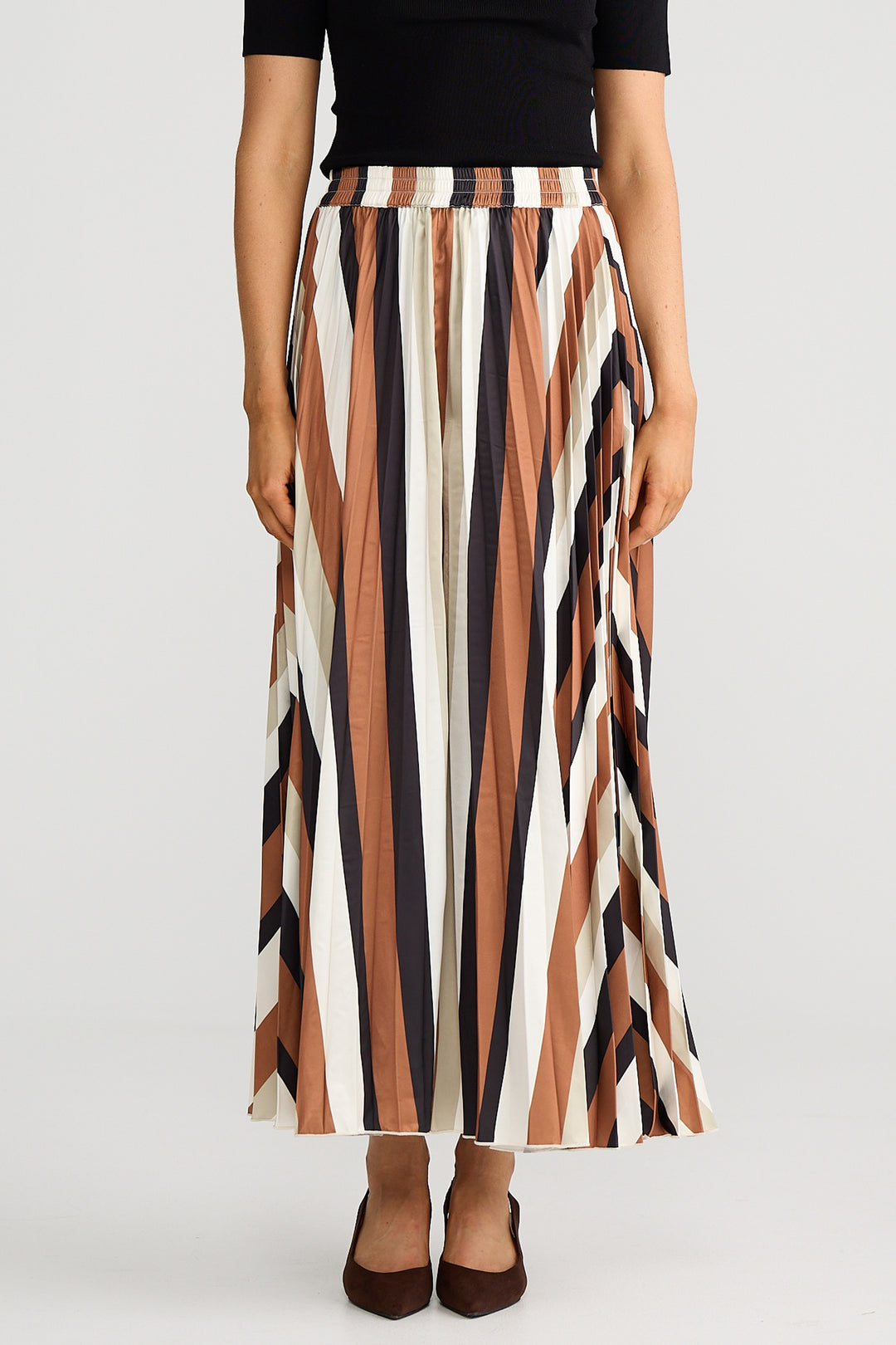 Brave & True Oakley Stripe Alias Pleated Skirt