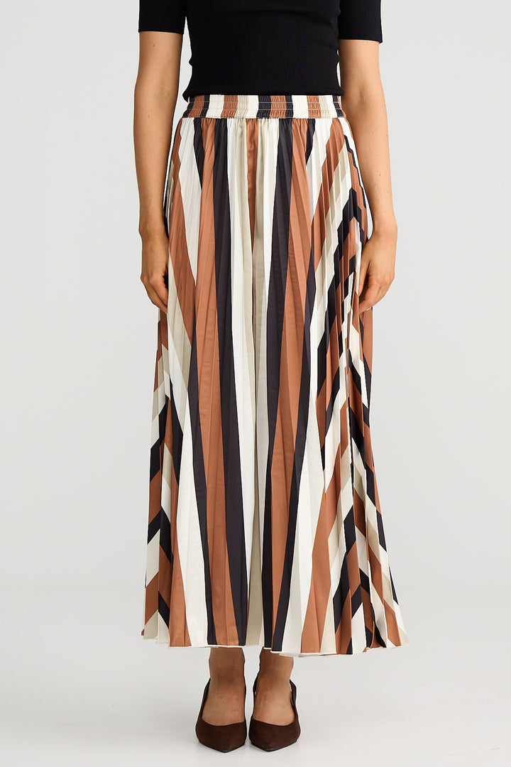Brave & True Oakley Stripe Alias Pleated Skirt
