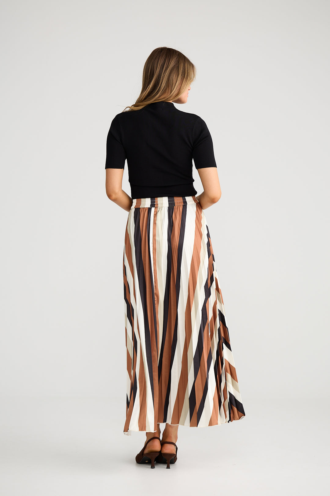 Brave & True Oakley Stripe Alias Pleated Skirt