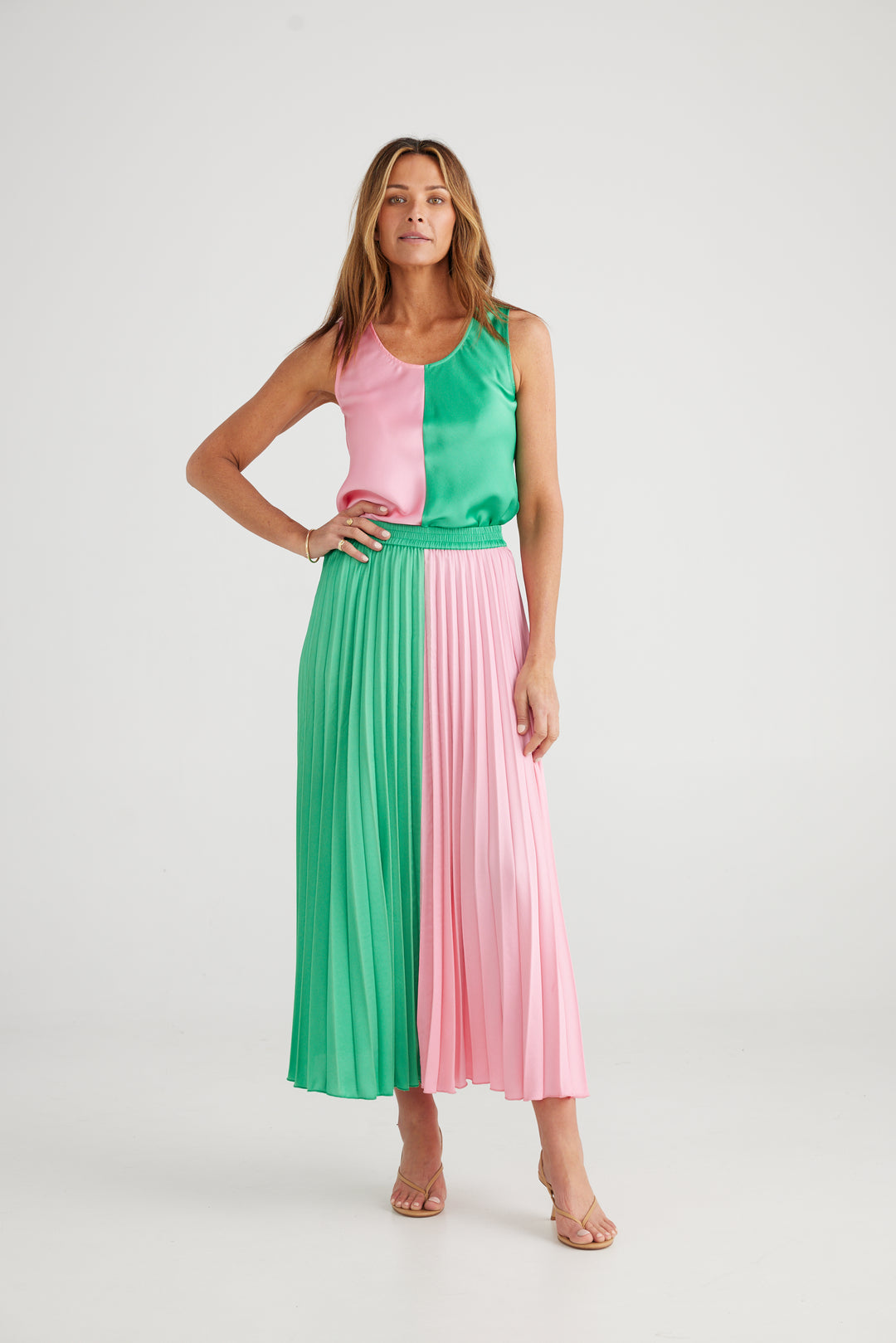 30% OFF | TWO TONE ALIAS PLEAT SKIRT - RAPT ONLINE