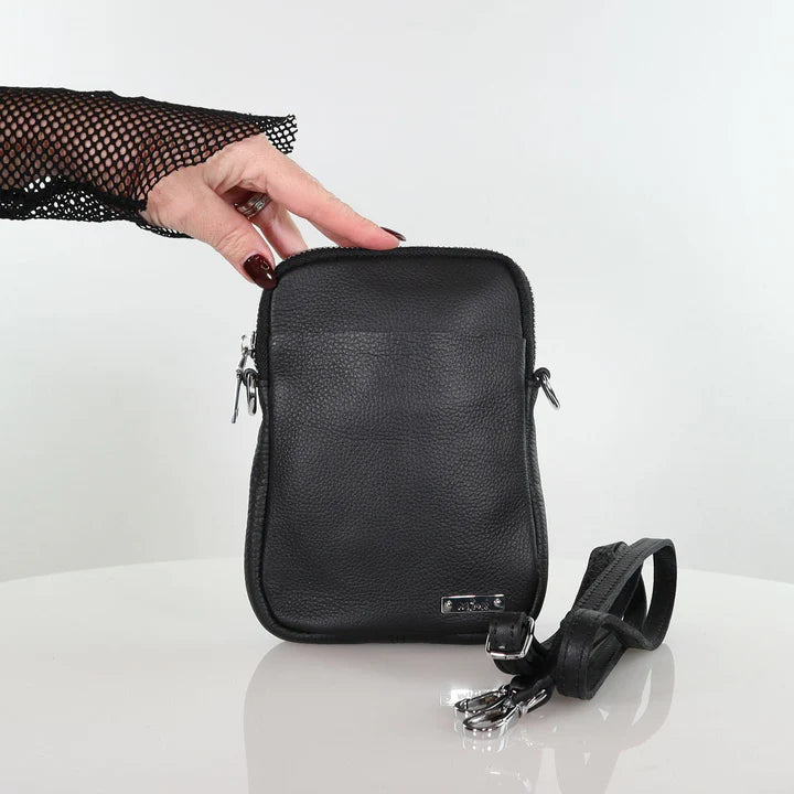 Minx Black Buzz Leather Bag