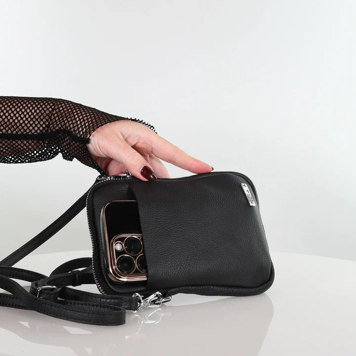 Minx Black Buzz Leather Bag