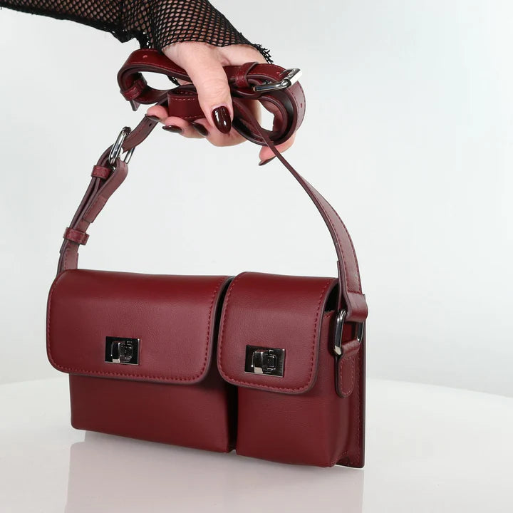 Minx Bordo Pocket Rocket Leather Bag