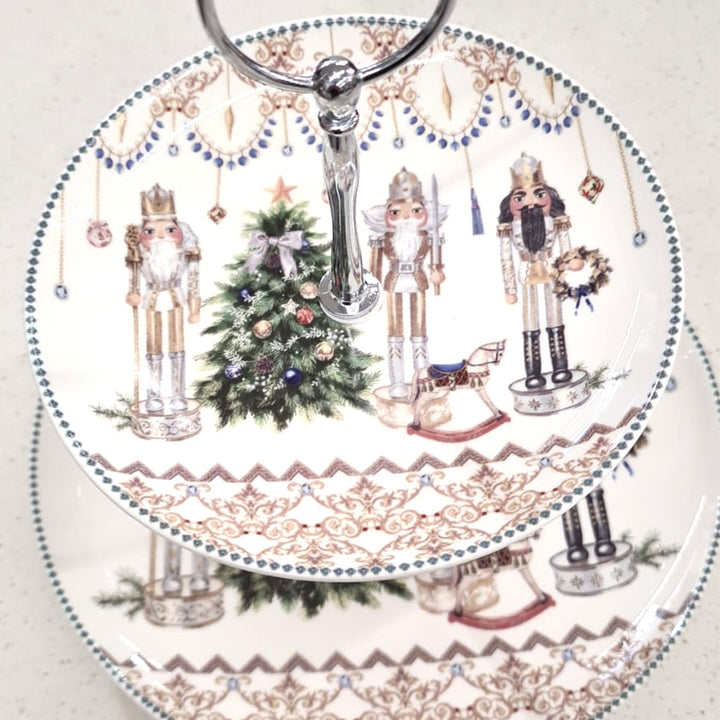 Nutcracker 2 Tier Cake Plate