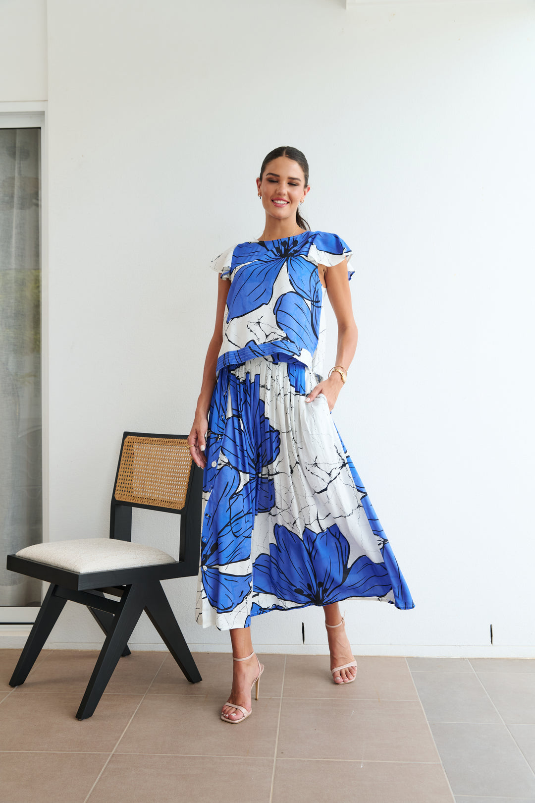 Midori Skirt Blue Hibiscus