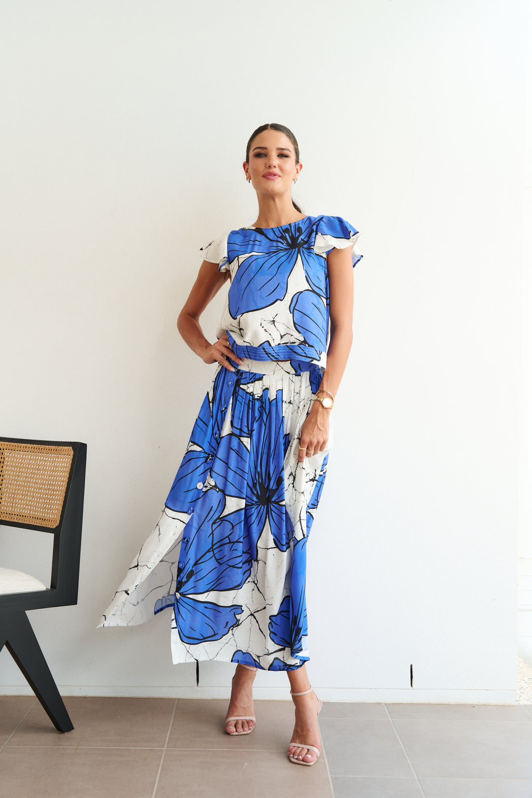 Midori Skirt Blue Hibiscus