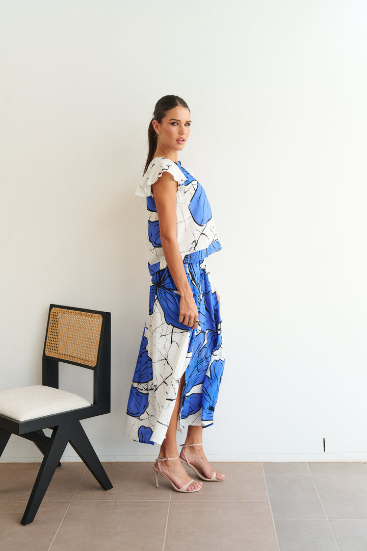 Midori Skirt Blue Hibiscus