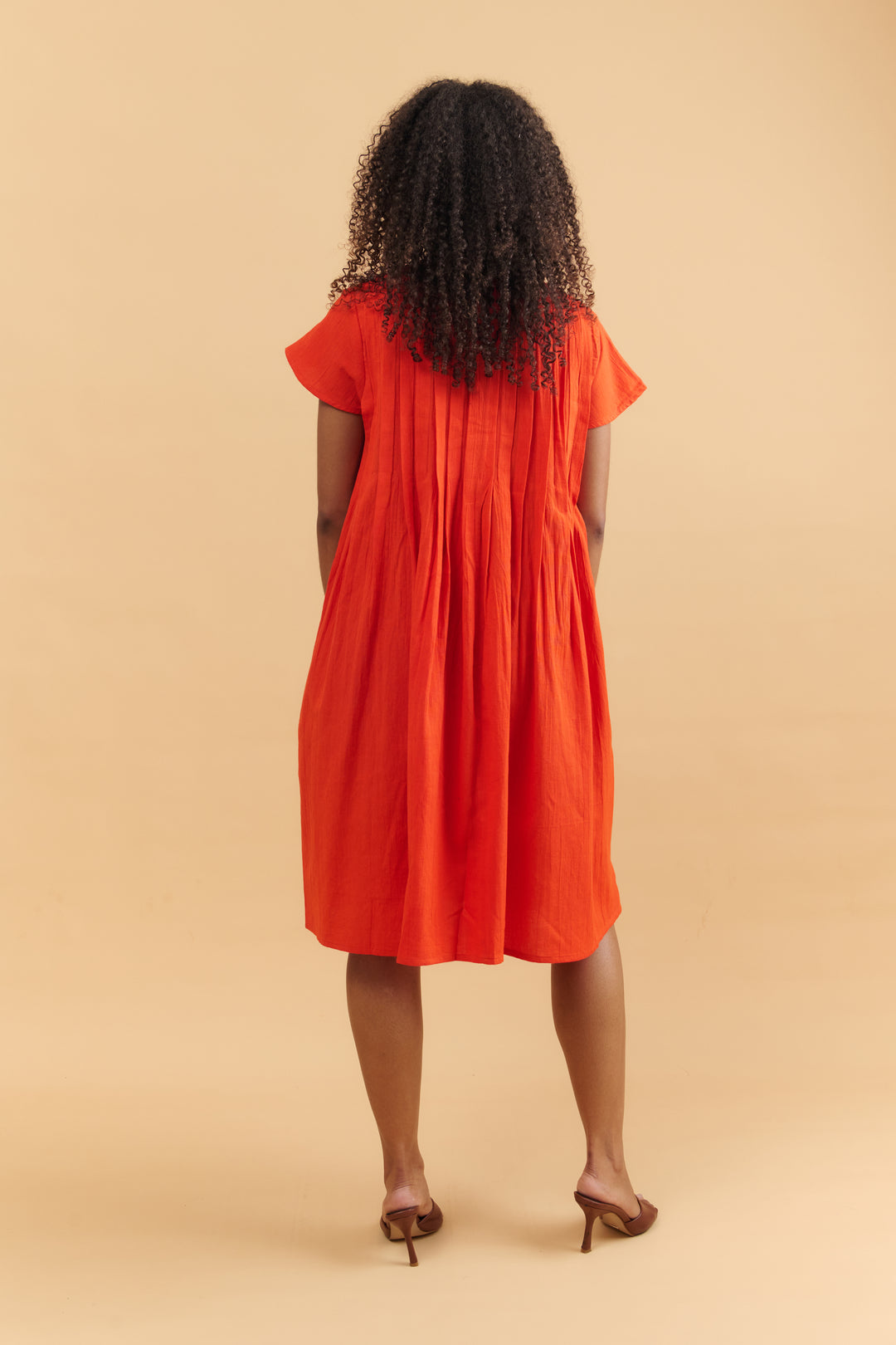 Annie Crimson Orange Dress