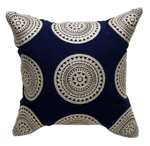 NAVY MANDALA CUSHION - RAPT ONLINE