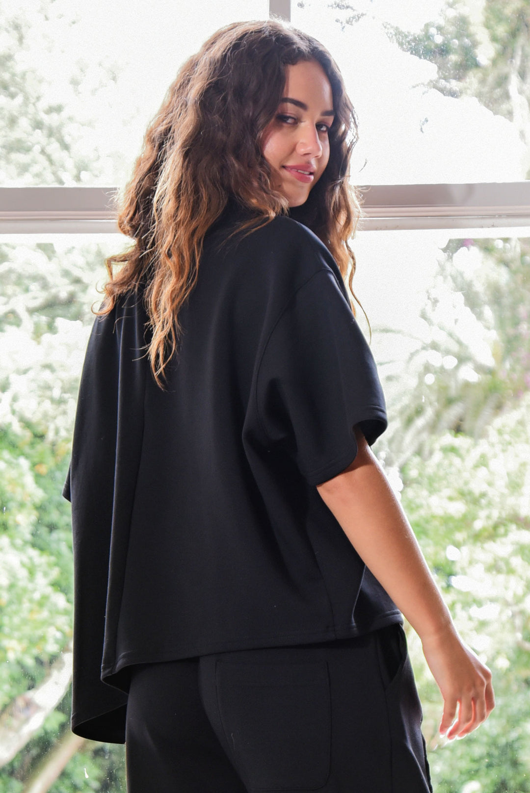 Curate Black Lounge Effect Top