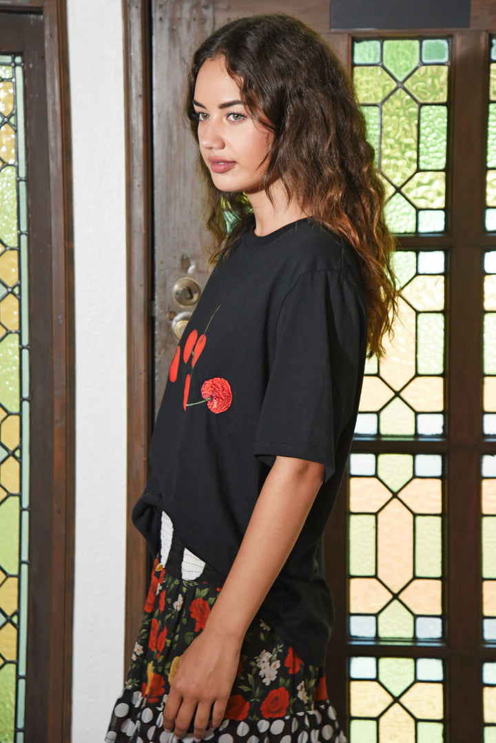 Curate Black Eat Drink & be Cherry Tee