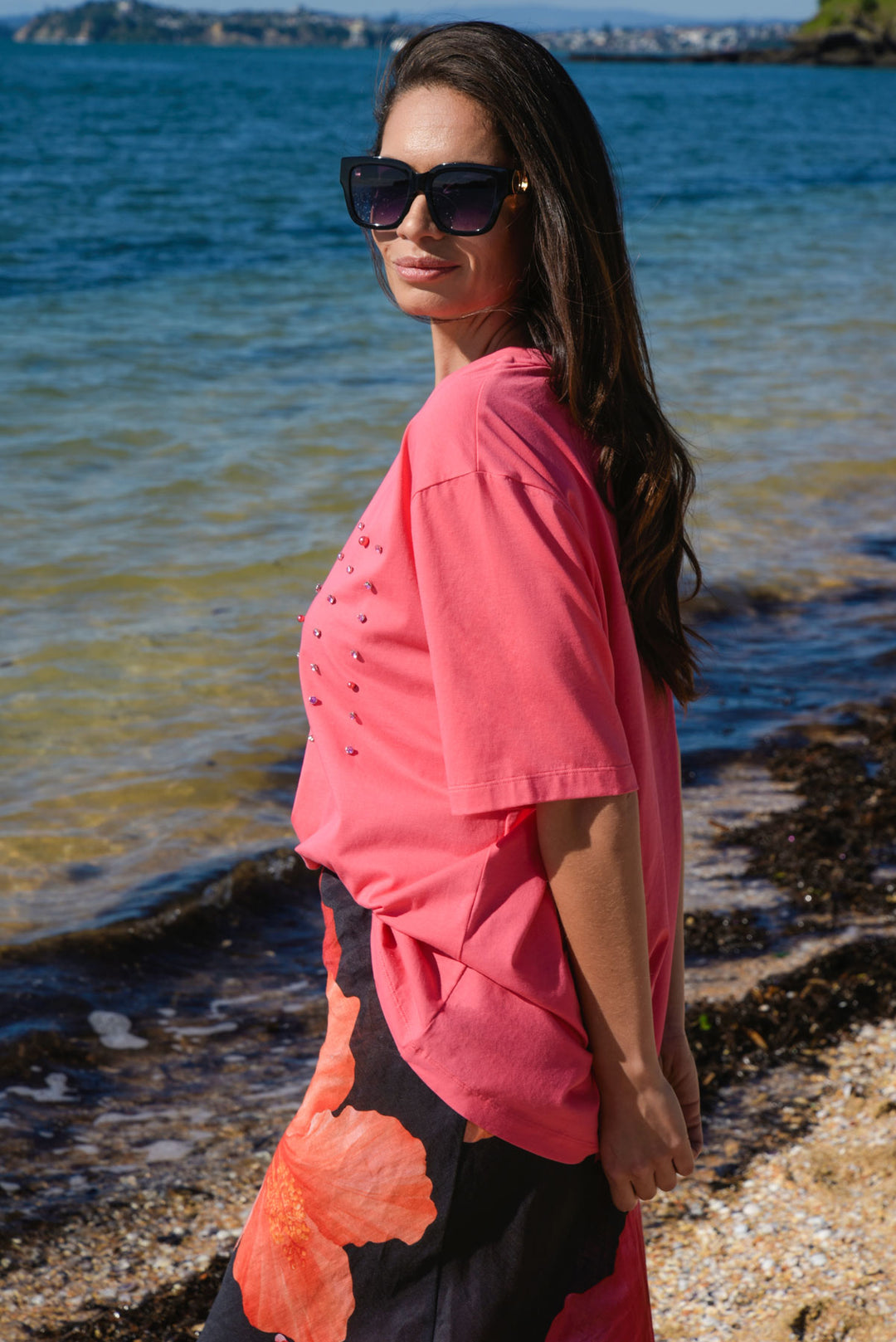 Curate Pink Surrounded by Studs Tee