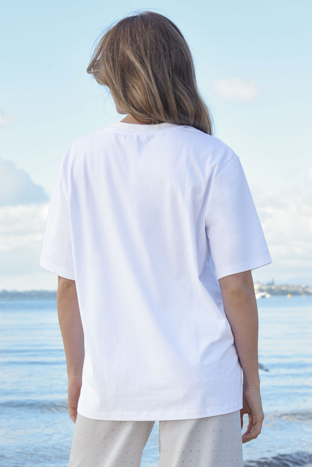 Curate White Surrounded by Studs Tee