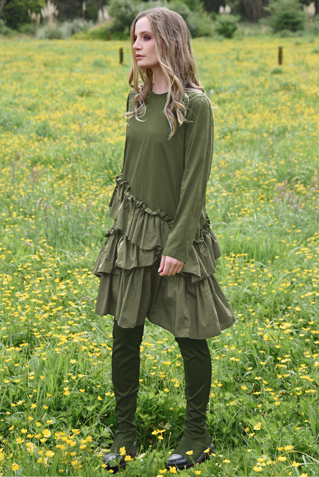Curate Khaki The Other Side Dress