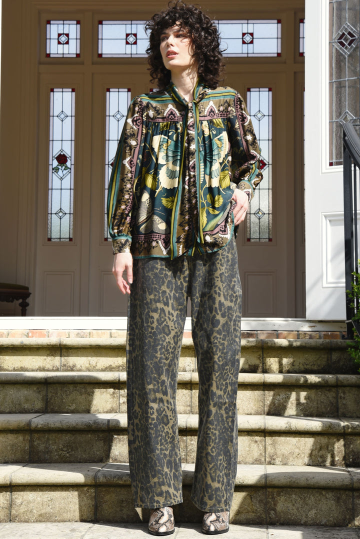 Curate Kick Back Leopard Jeans