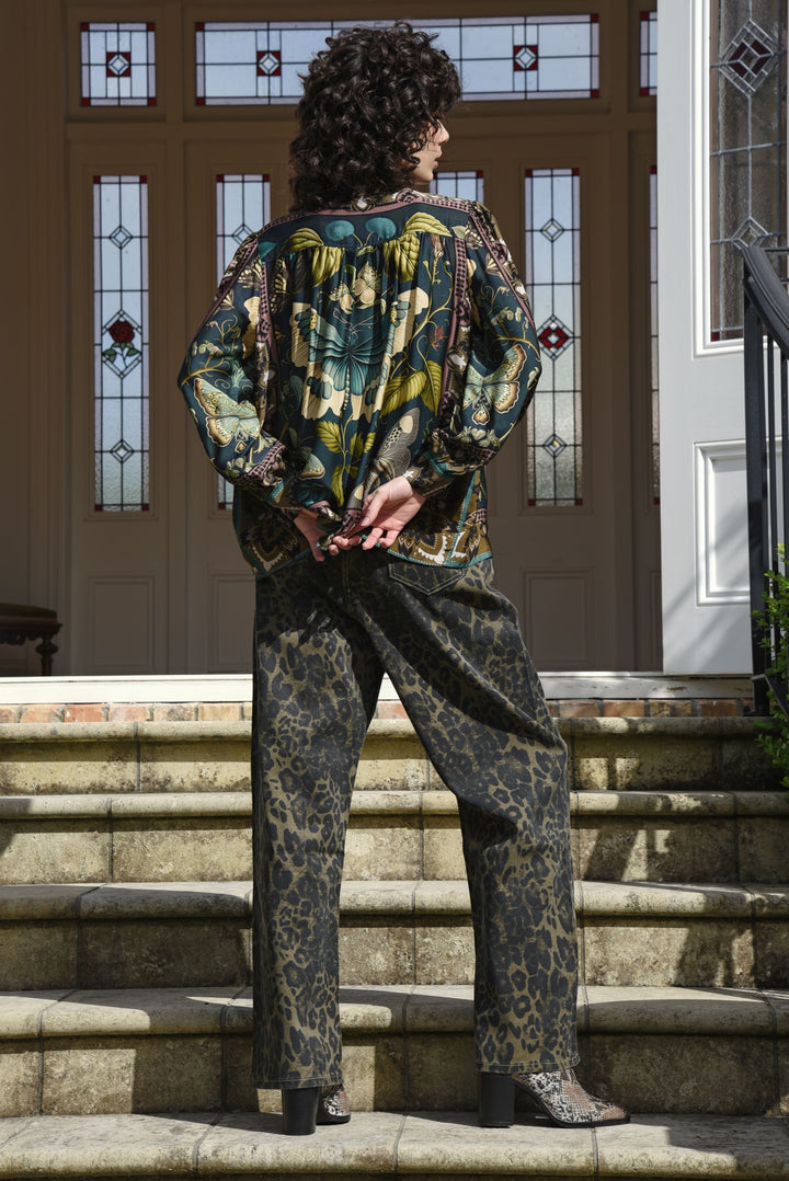 Curate Kick Back Leopard Jeans