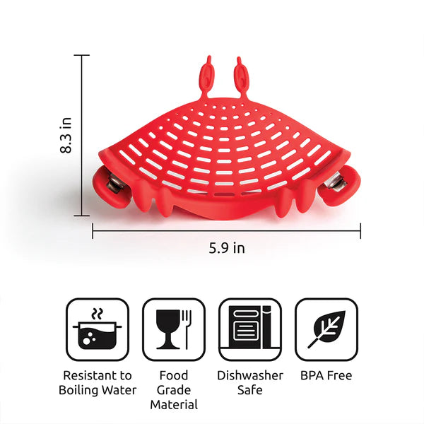 Crabby Pasta Pot Strainer