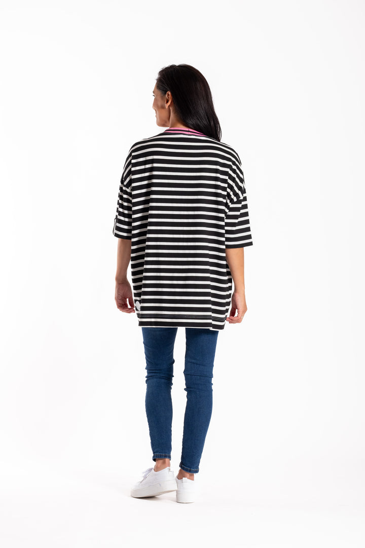 Jellicoe Black & White Stripe Box Tee