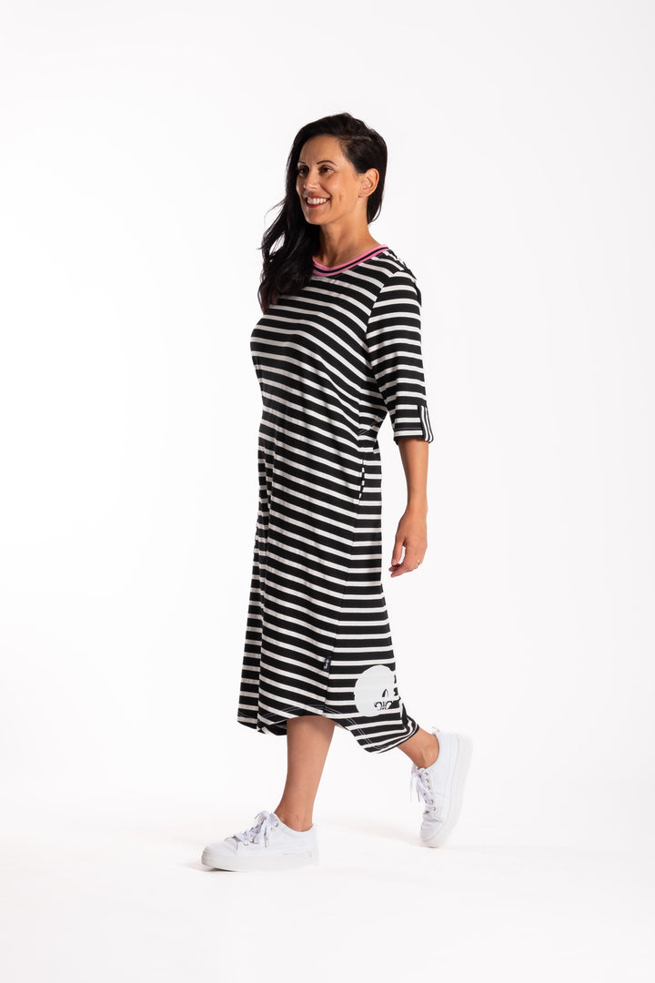 Jellicoe Simone Dress Black & White Stripe