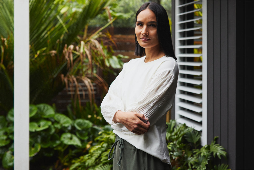 Et Alia Blanc Pleat Sienna Top