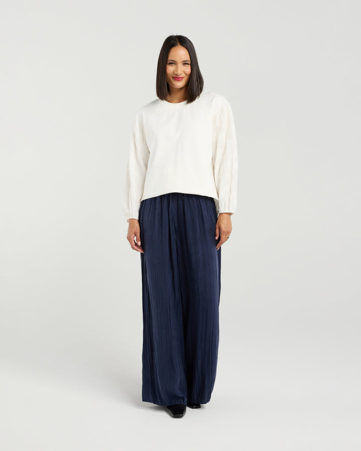 Et Alia Blanc Pleat Sienna Top