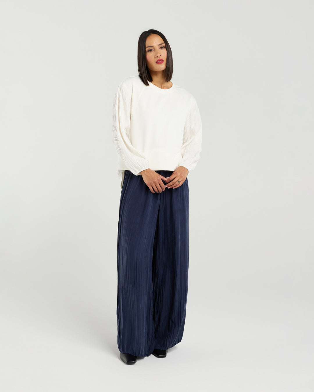 Et Alia Blanc Pleat Sienna Top