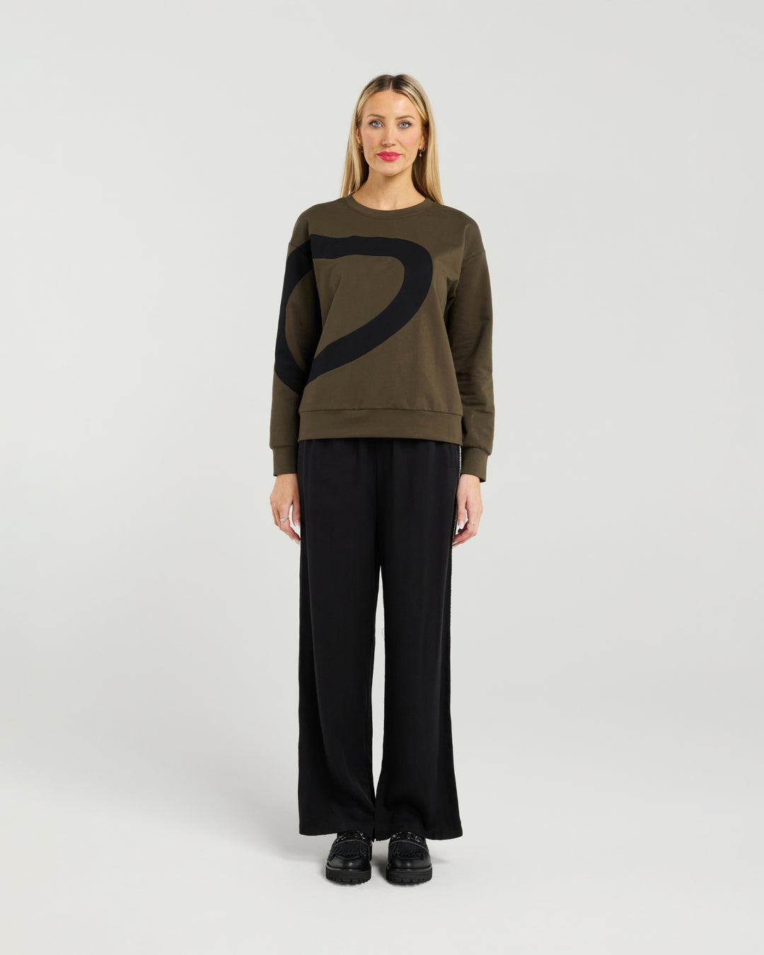 Et Alia Khaki & Black Amara Knit Sweater
