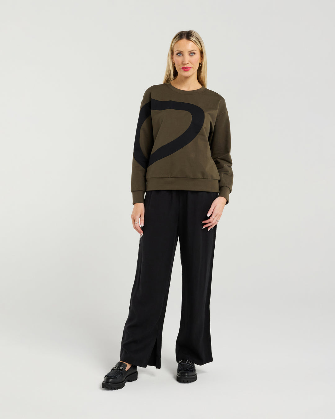 Et Alia Khaki & Black Amara Knit Sweater