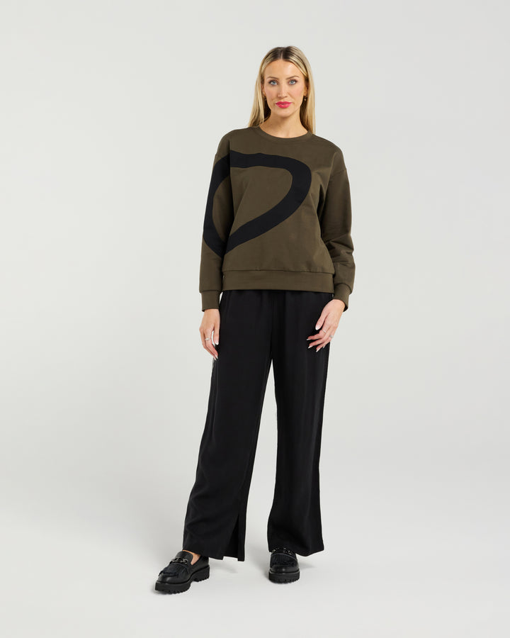 Et Alia Khaki & Black Amara Knit Sweater