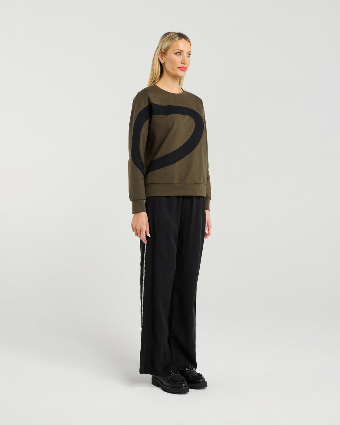 Et Alia Khaki & Black Amara Knit Sweater