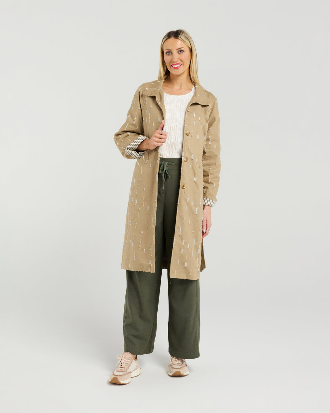 Et Alia Distressed Sandstone Lennox zTrench Coat