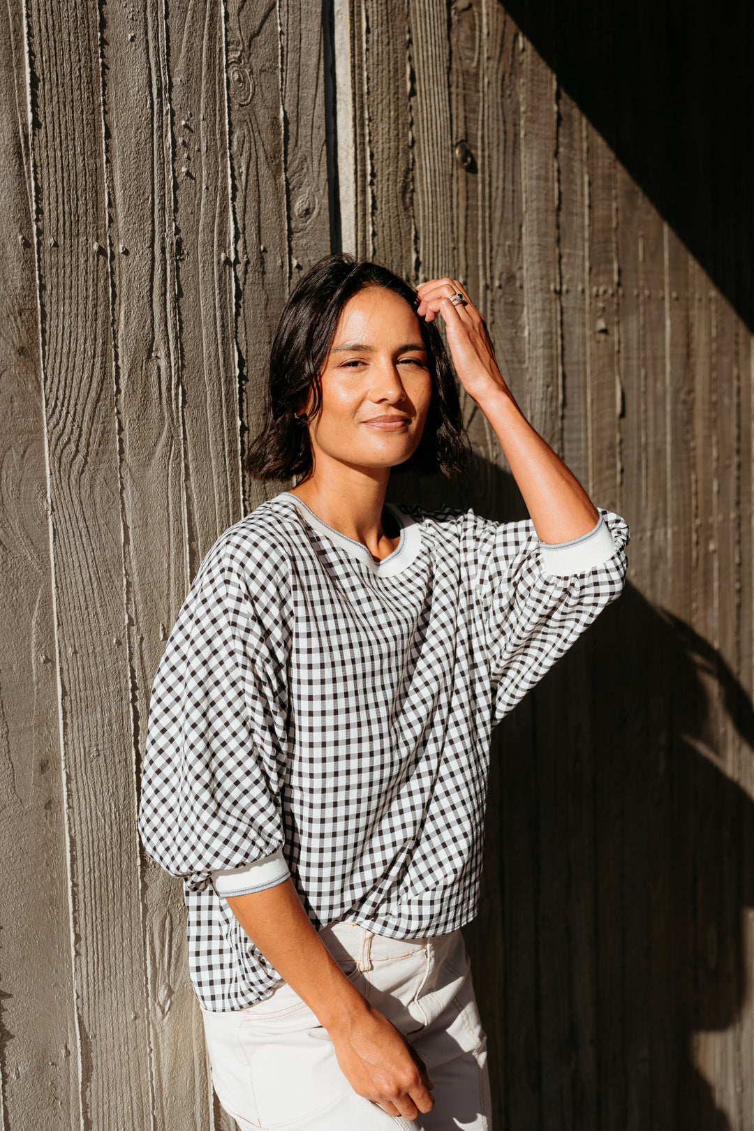 Et Alia Meadow Plaid Aroha Top