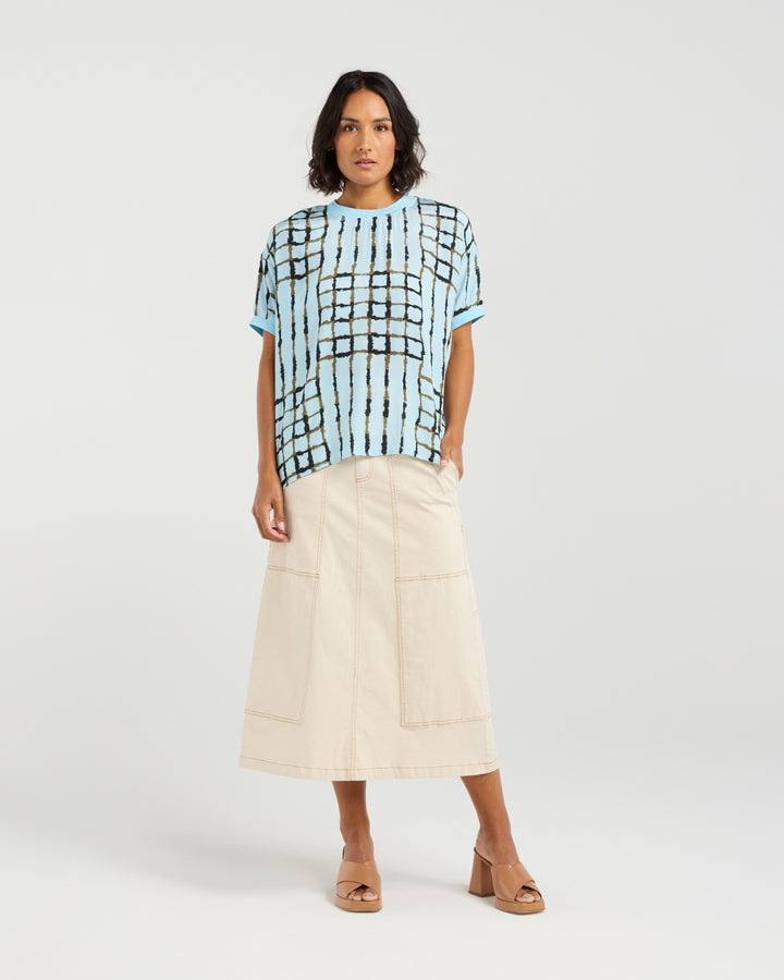 Et Alia Skyline Plaid Brea Top