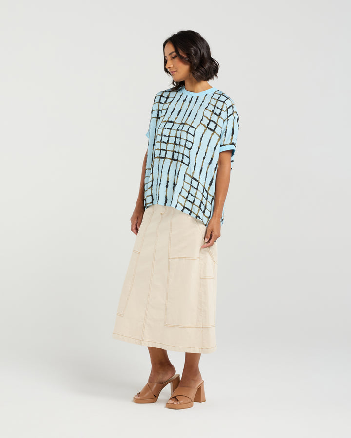 Et Alia Skyline Plaid Brea Top