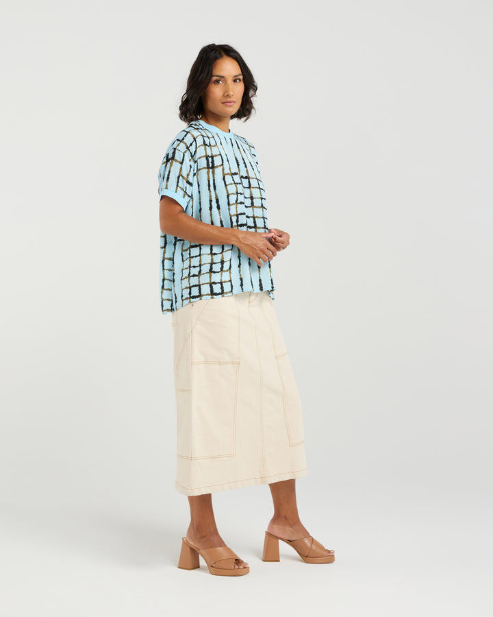 Et Alia Skyline Plaid Brea Top