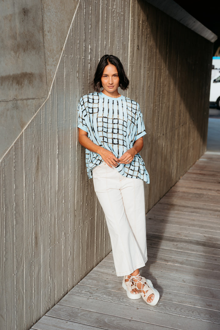 Et Alia Skyline Plaid Brea Top
