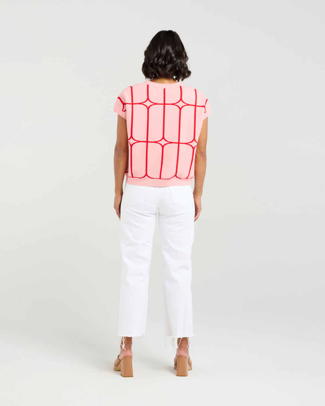 Et Alia Sedgewick Knit Top Blush Trellis