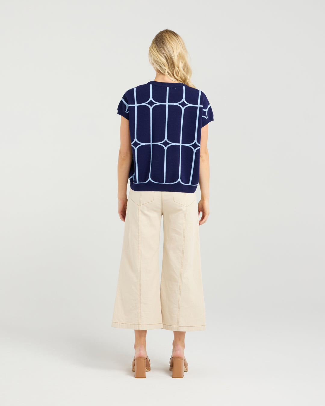 Et Alia Sedgewick Knit Top Twightlight Trellis