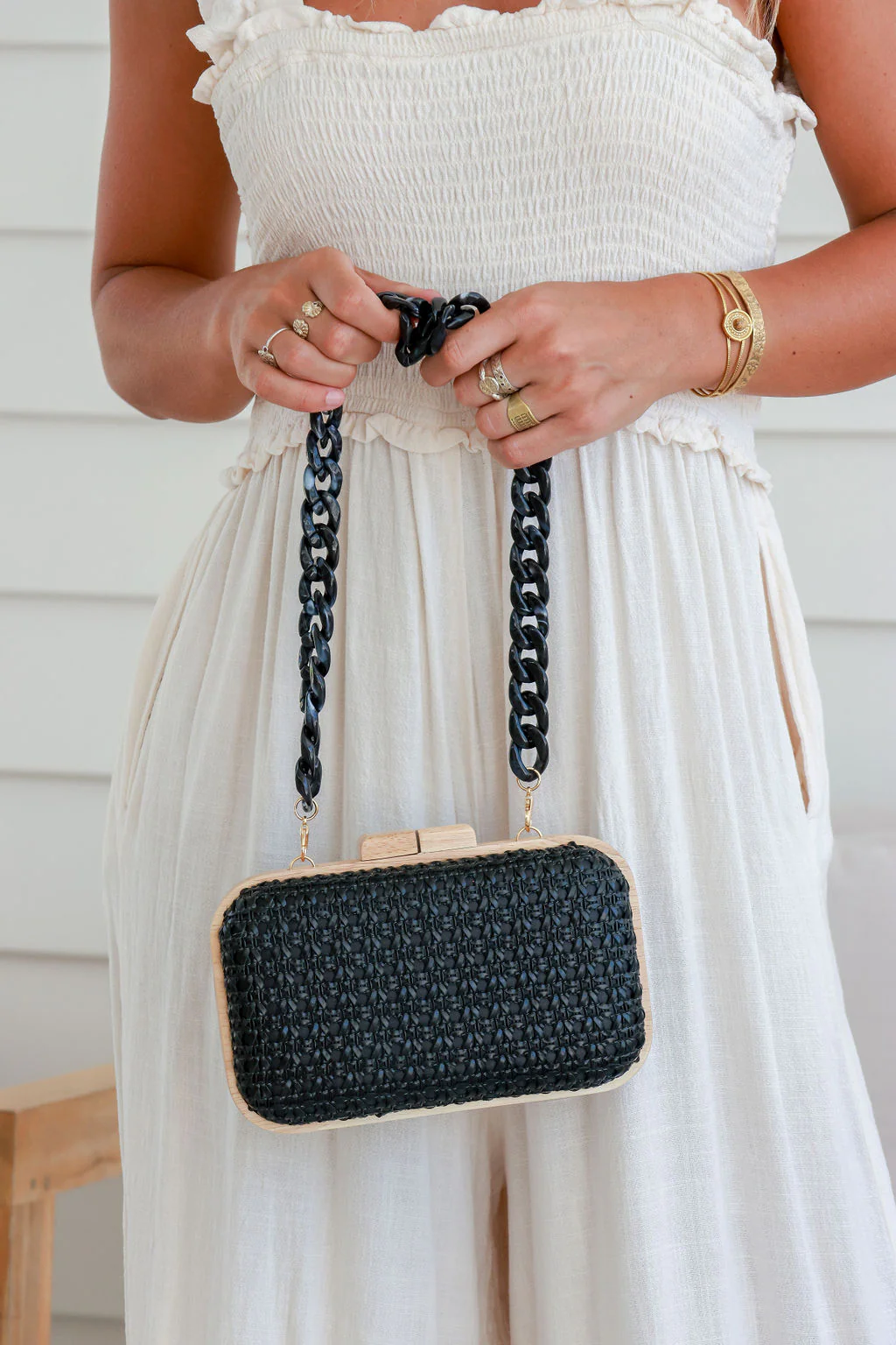 Riviera Black Clutch Bag