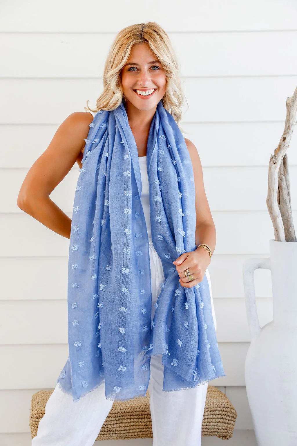 Chambray Blue Soft Spot Scarf