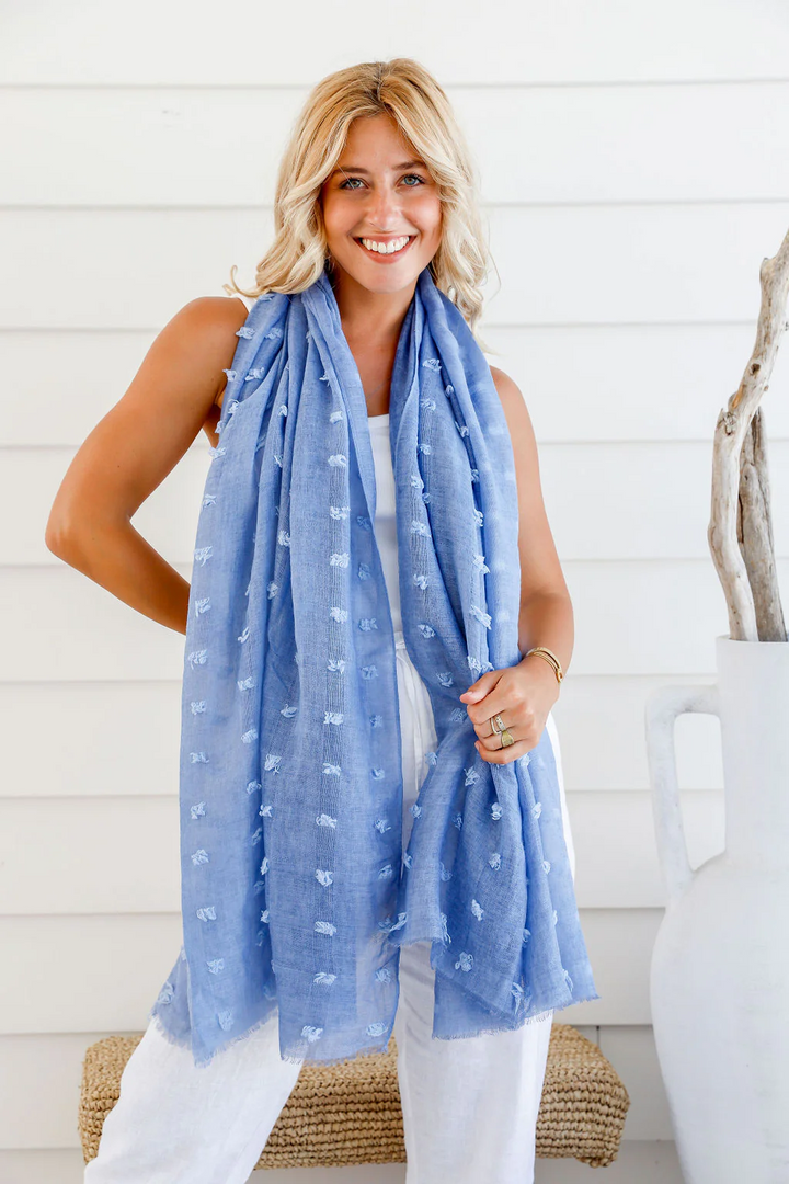 Chambray Blue Soft Spot Scarf