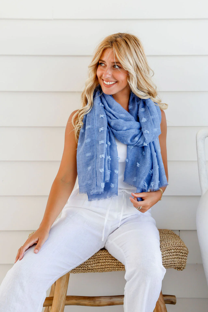 Chambray Blue Soft Spot Scarf