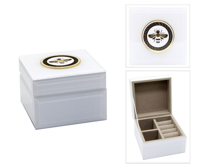 11cm Glass Bee White Box